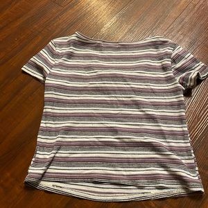 Cropped short sleeve shirt white fawn large women’s